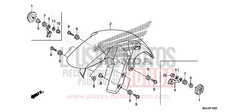 FRONT FENDER for VFR1200X Dual Clutch PEARL COSMIC BLACK (NHA64) from 2012